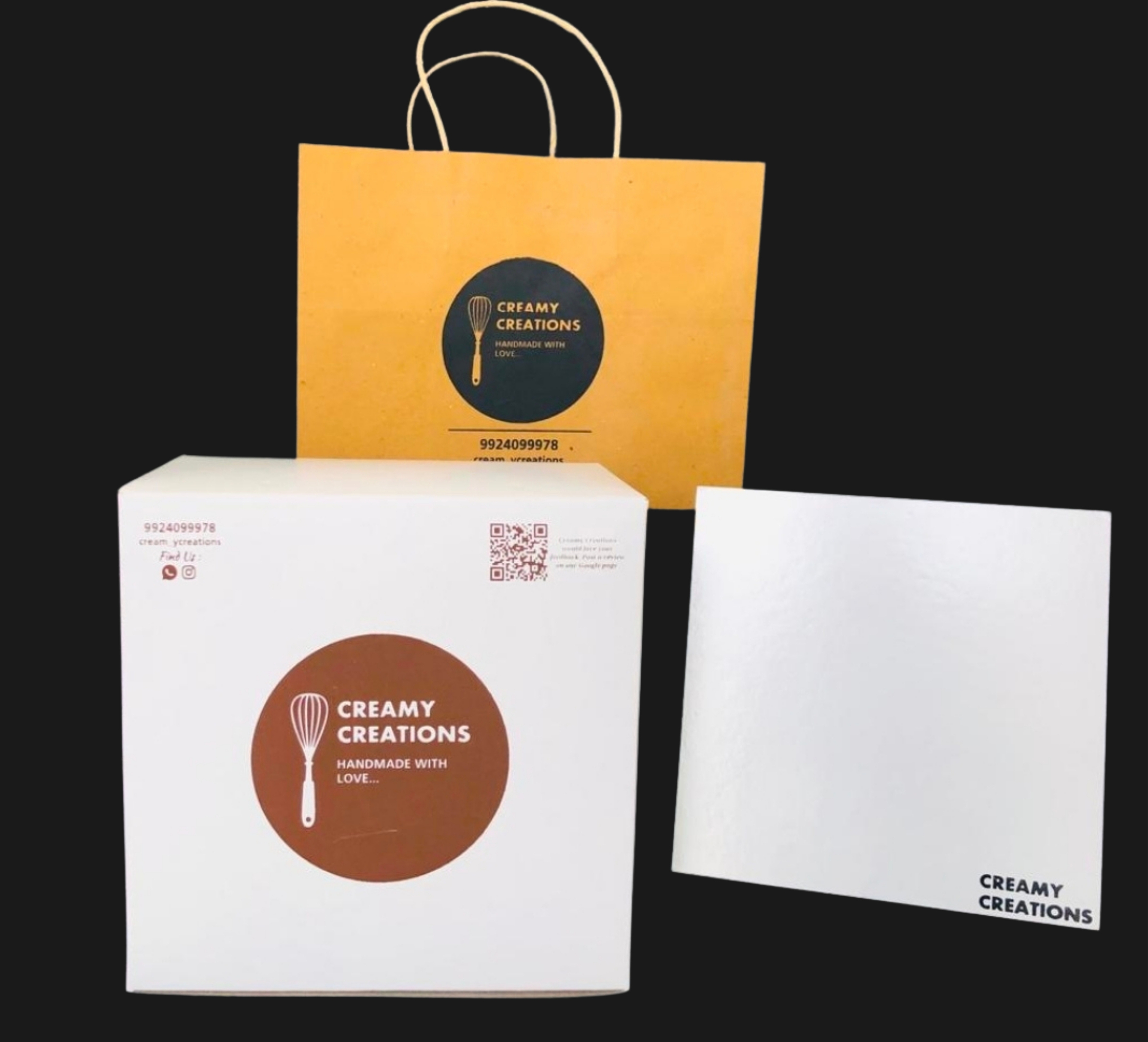 Custom Branded Bakery Box and Paper Carry Bag Combo