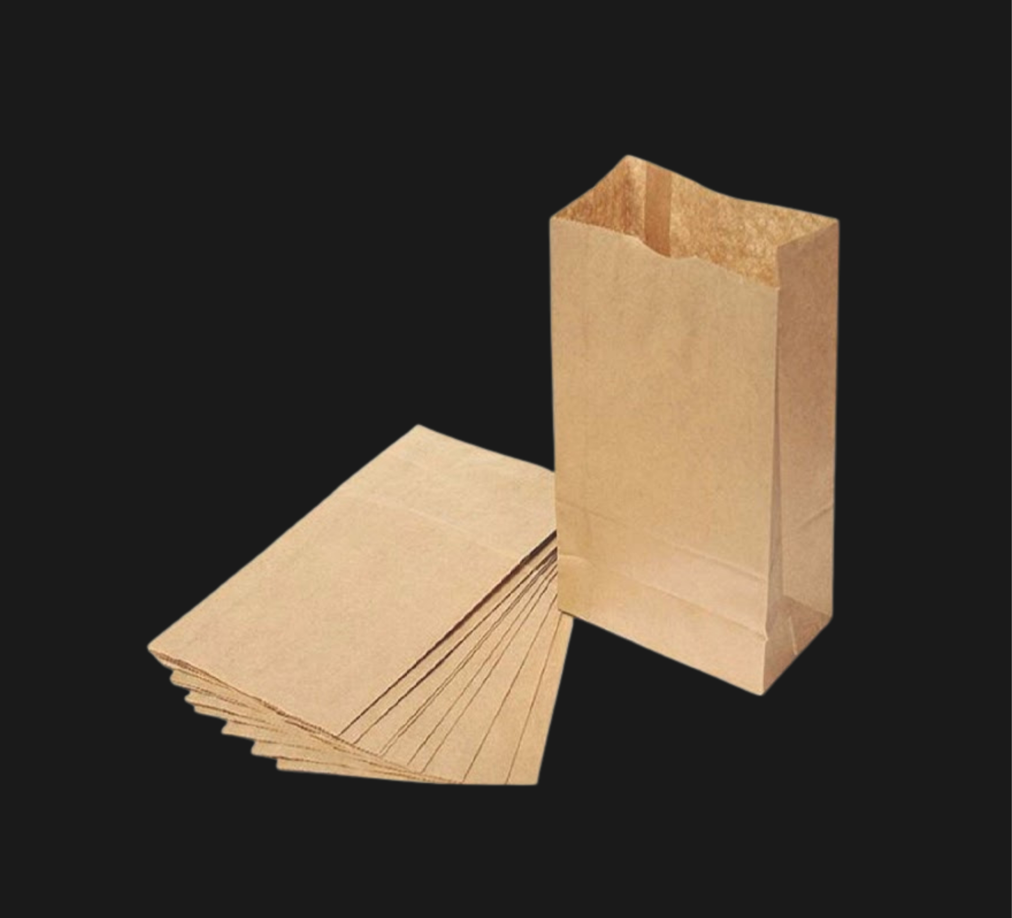 V & Square Bottom Brown Kraft Paper Grocery Bags (Without Handles)